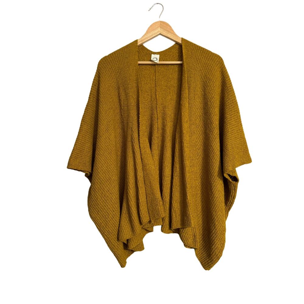 Akemi + Kin Anthropologie Mustard Short Sleeve Cardigan Sweater One Size